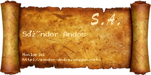 Sándor Andos névjegykártya